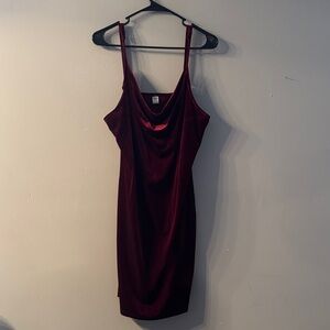 Elegant Burgundy Velvet Dress